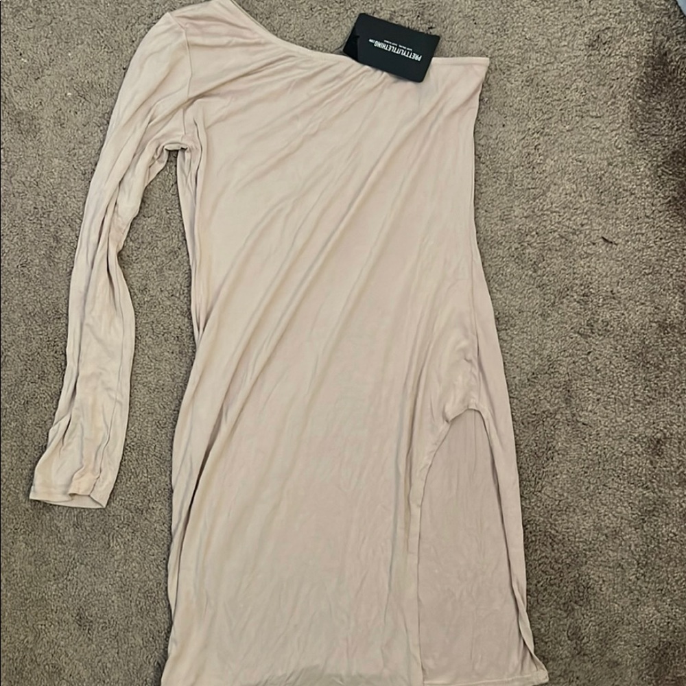 NWT nude one sleeve bodycon dress